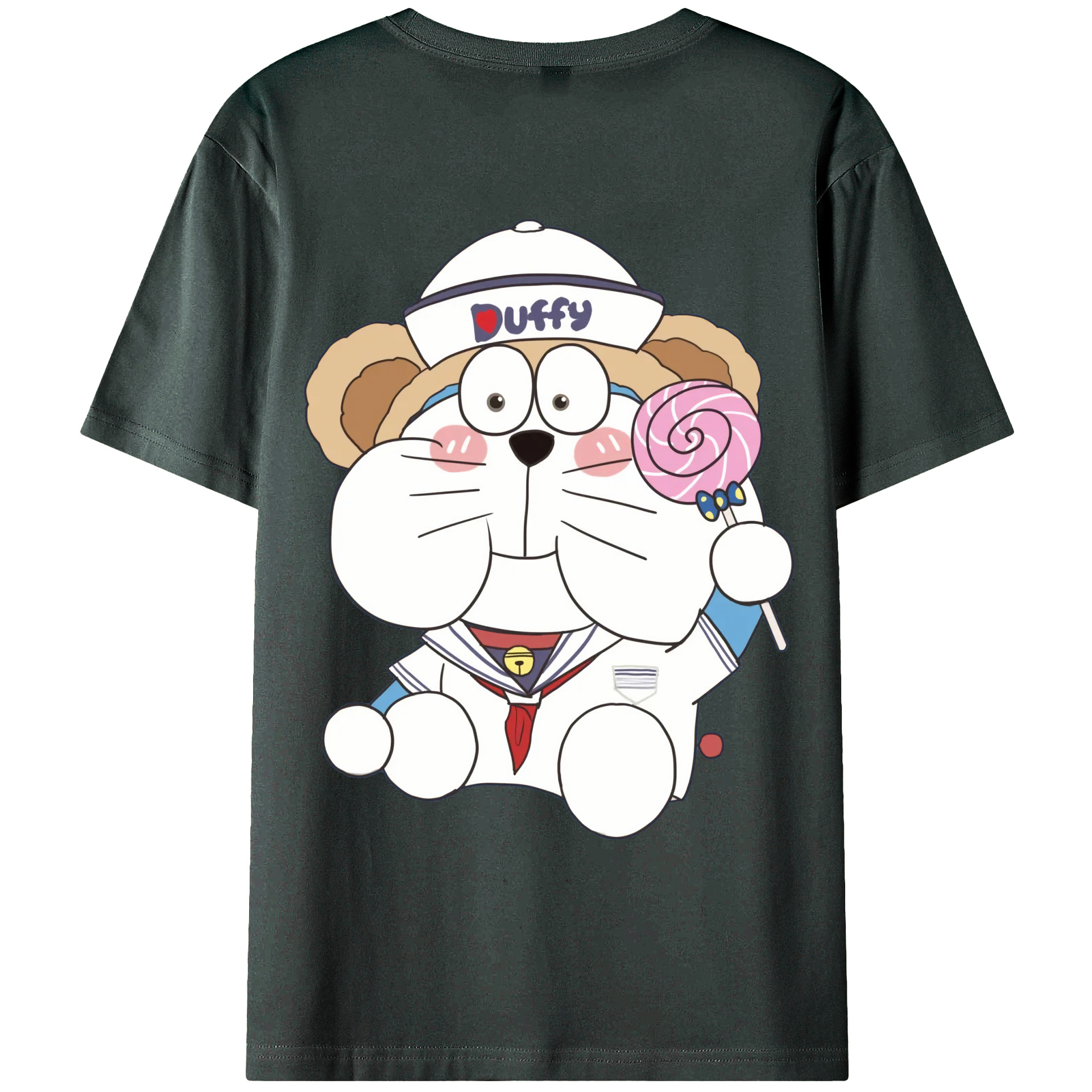 （画像用） ドラえもん Doraemon 綿100％ メンズ半袖Tシャツ（バックプリント） 通気性